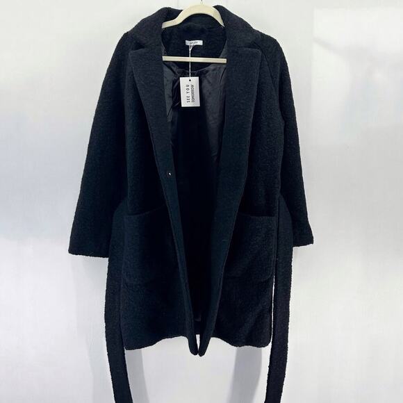 Ganni Fenn 1542 Coat Wool Blend Long Wrap Boucle Oversized Medium NWT - Picture 4 of 8